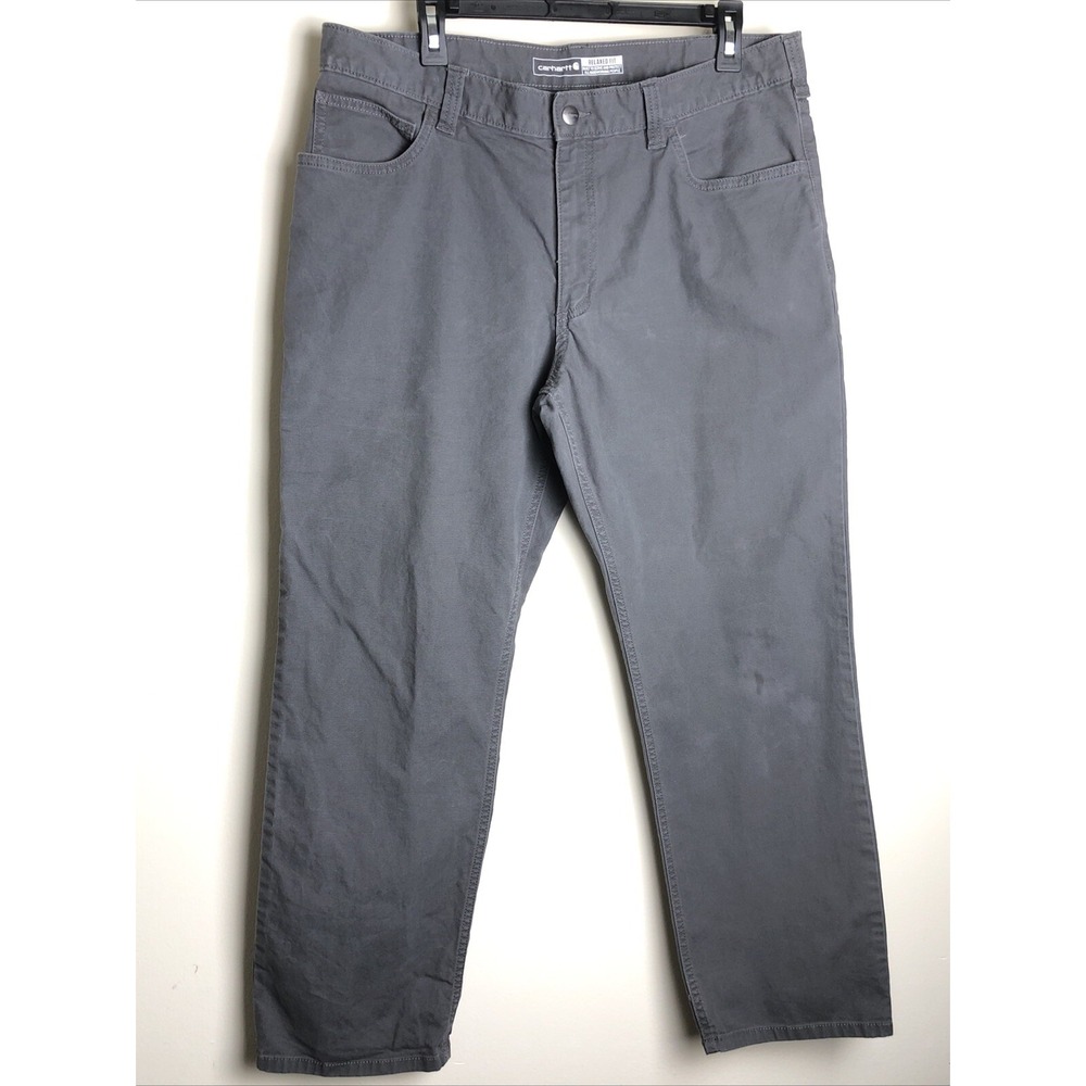 Carhartt Pants Mens 36x30 Gray Carpenter Workwear Straight Relaxed Fit